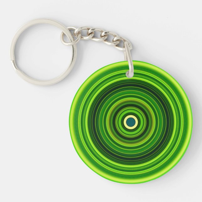 Porte-clefs Design Mandala vert géométrique-64555 (Devant)