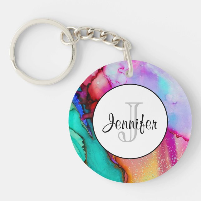 Porte-clefs Design moderne en marbre Abstrait (Devant)