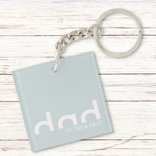 Porte-clefs Design moderne simple père avec enfants Noms enfan