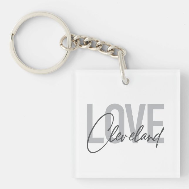Porte-clefs Design moderne, simple, urbain, cool Love Clevelan (Devant)