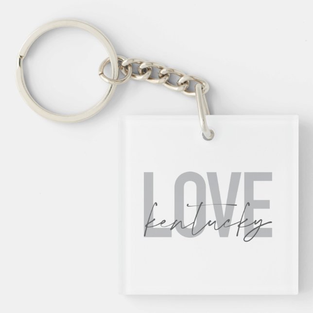 Porte-clefs Design simple, moderne, urbain, cool Love Kentucky (Devant)