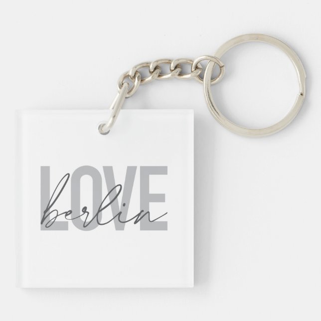 Porte-clefs Design urbain, moderne, simple, cool Love Berlin (Dos)