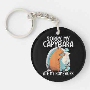 Porte-clefs Désolé, mon capybara a mangé mes devoirs, drôle
