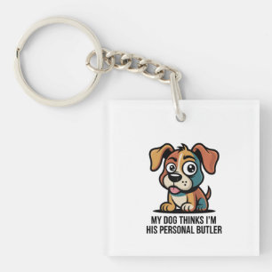 Porte-clefs Dessin animé citation drôle de chien majordome