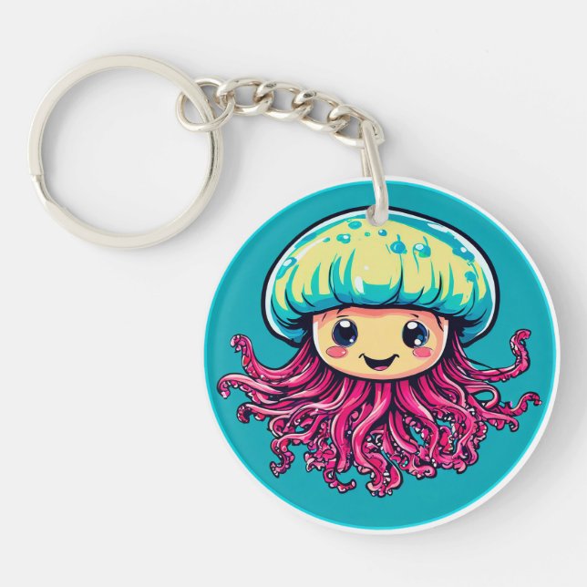 Porte-clefs Dessin animé de méduse (Devant)