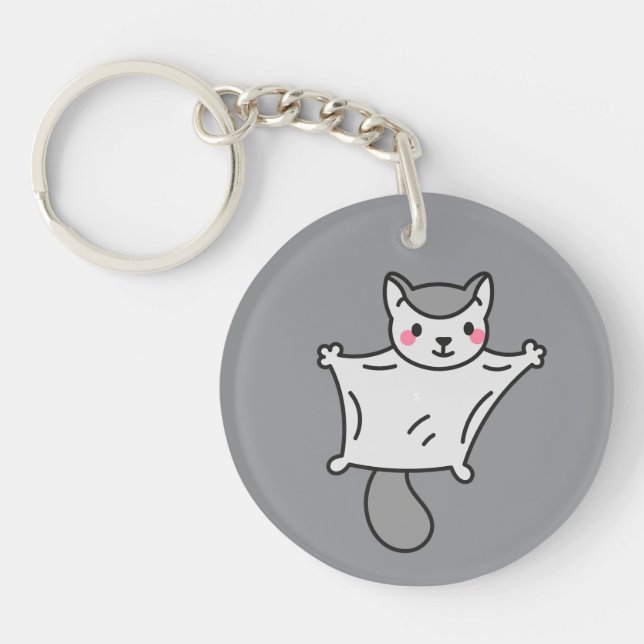 Porte-clefs Dessin animé de sugar glider en glissade (Devant)
