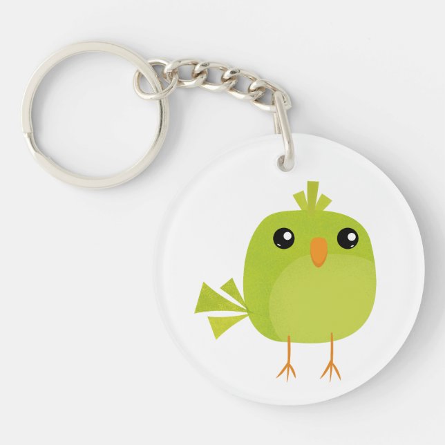 Porte-clefs Dessin animé d'oiseau vert   (Devant)