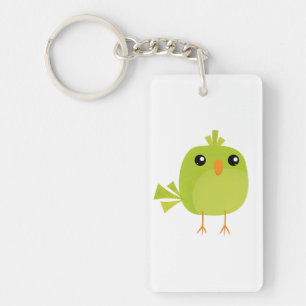 Porte-clefs Dessin animé d'oiseau vert  
