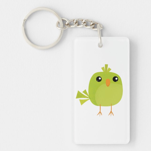 Porte-clefs Dessin animé d'oiseau vert   (Devant)