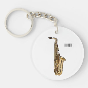 Porte-clefs dessin animé saxophone