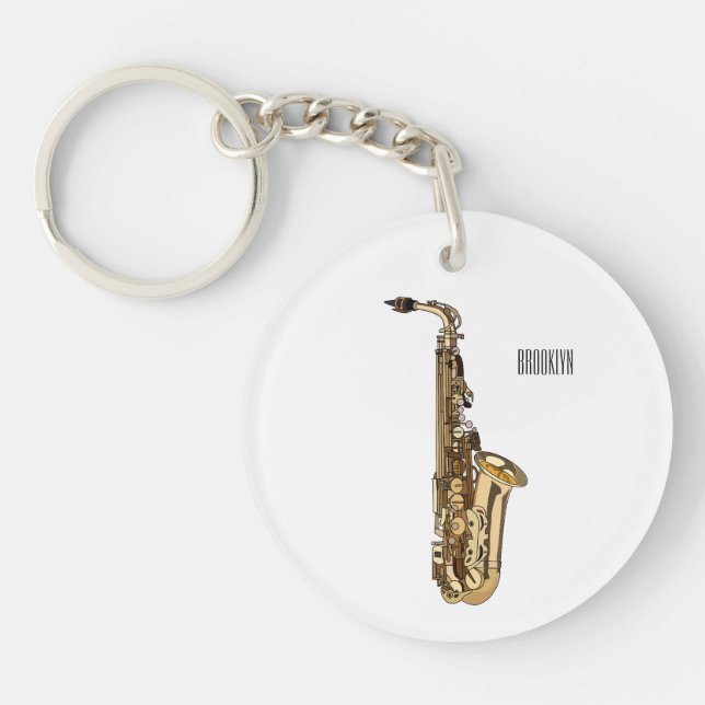 Porte-clefs dessin animé saxophone (Devant)