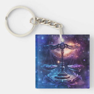 Porte-clefs Dessin aquarelle Signe du zodiaque Balance