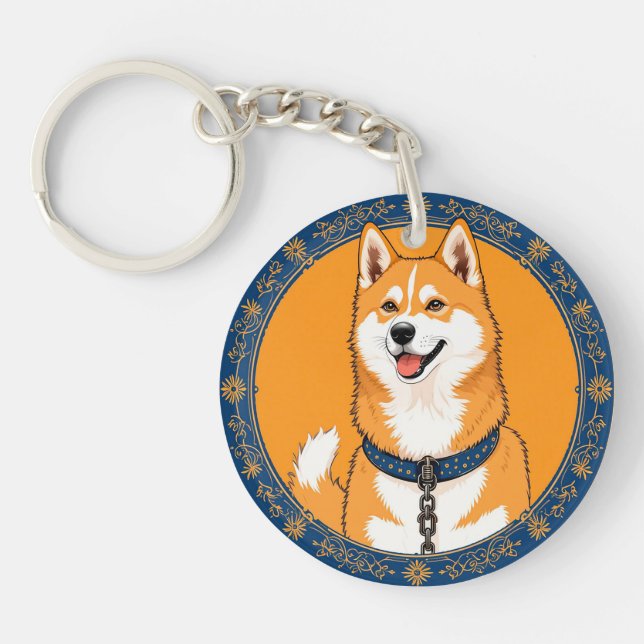 Porte-clefs Dessin coloré Happy Dog (Devant)