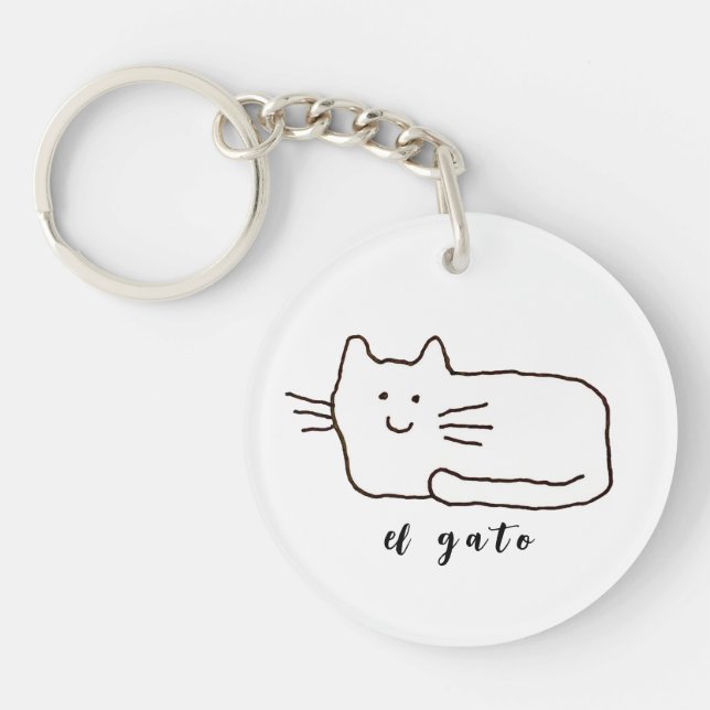 Porte-clefs Dessin de chat El Gato Cartoon (Devant)