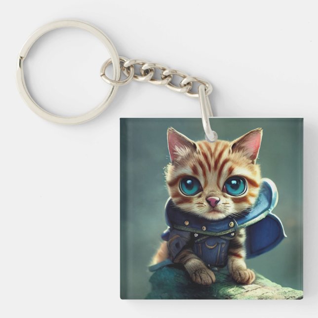 Porte-clefs dessin de chaton (Devant)