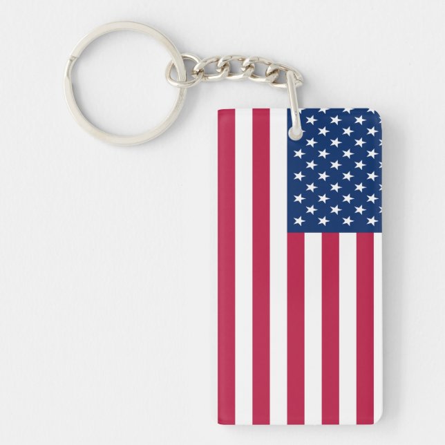 Porte-clefs Dessin de fierté de drapeau américain USA (Devant)
