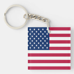 Porte-clefs Dessin de fierté de drapeau américain USA