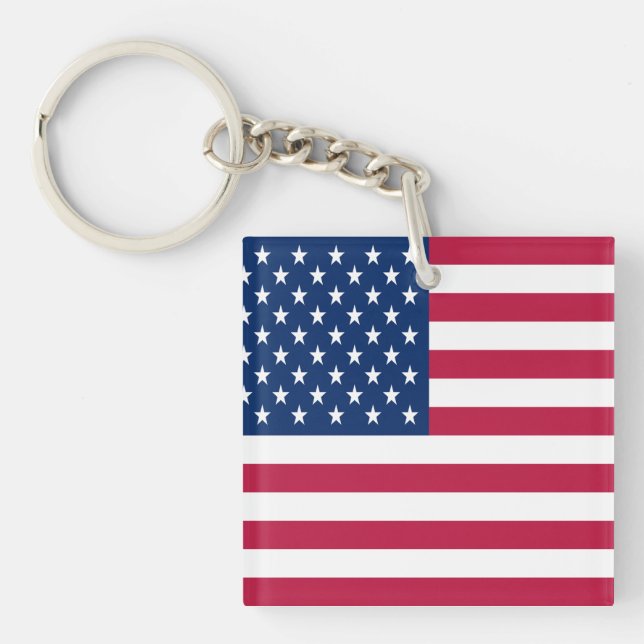 Porte-clefs Dessin de fierté de drapeau américain USA (Devant)