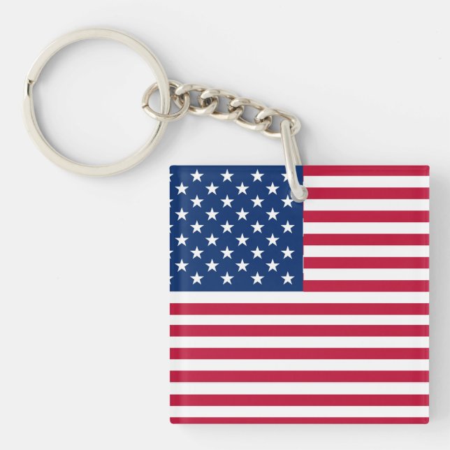 Porte-clefs Dessin de fierté du drapeau américain USA (Devant)