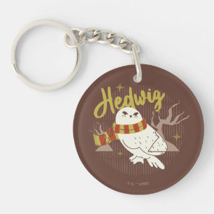 Porte-clefs Dessin de Hedwig dans la forêt fantaisiste