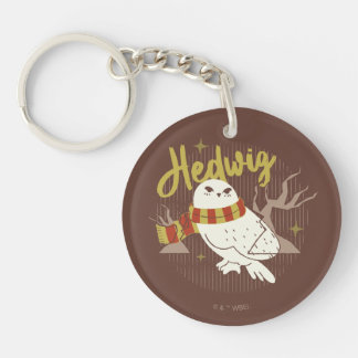 Porte-clefs Dessin de Hedwig dans la forêt fantaisiste