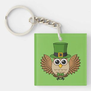 Porte-clefs Dessin de la chouette de la Saint Patrick