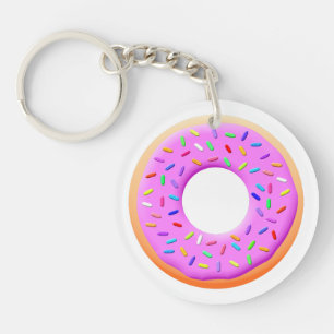 Porte-clefs Dessin De Mignonne Donut Avec Des Saupoudrages