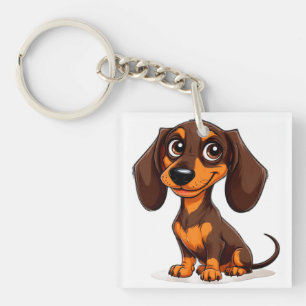 Porte-clefs Dessin de teckel chiot mignon