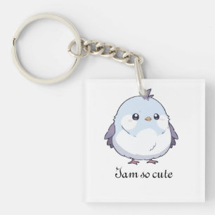 Porte-clefs Dessin d'oiseau Cute Kawaii Chubby - adorable Past