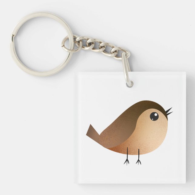 Porte-clefs Dessin d'Oiseau de Bruant (Devant)
