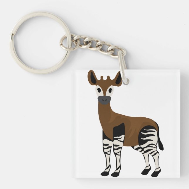 Porte-clefs Dessin d'Okapi, Animal Majestic Okapi, Amateurs d' (Devant)