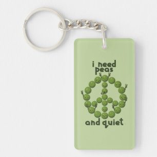 Porte-clefs Dessin drôle de paix et de calme avec des petits p