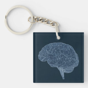 Porte-clefs Dessin du cerveau polygonal - Réseau de neurones