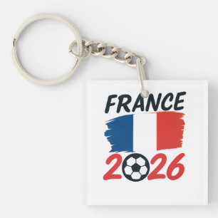 Porte-clefs Dessin du drapeau France 2026 couleurs de fan de f