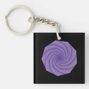 Porte-clefs dessin géométrique Violet