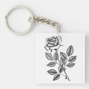 Porte-clefs dessin rose 2