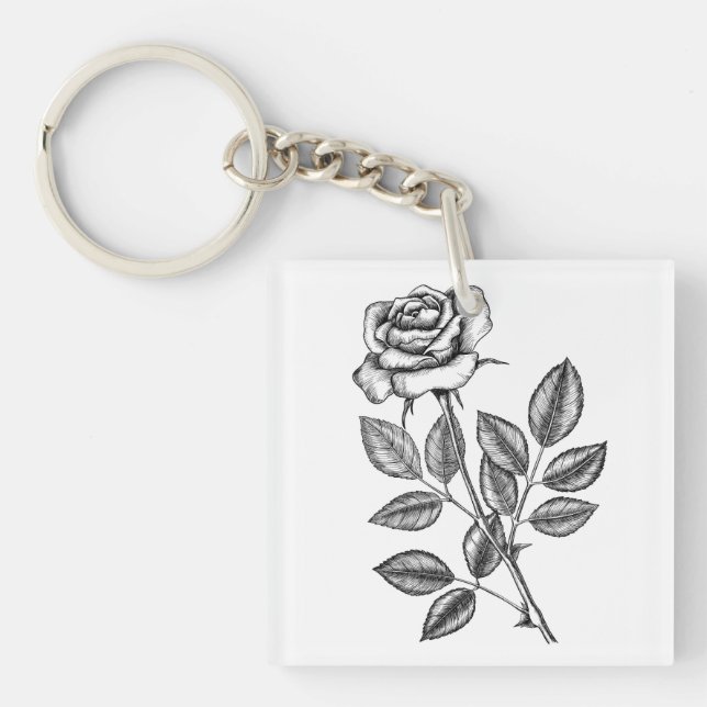 Porte-clefs dessin rose 2 (Devant)