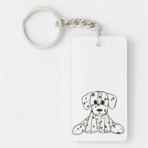 Porte-clefs Dessin simple de contour de chien en peluche dalma