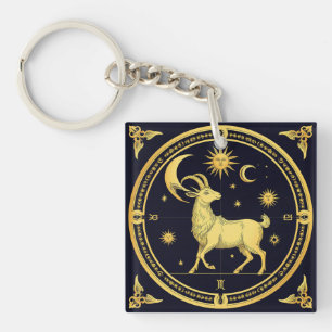 Porte-clefs Dessin Zodiaque Capricorne Doré