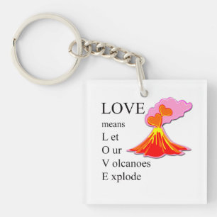 Porte-clefs Dessous de verre en verre Volcano LOVE