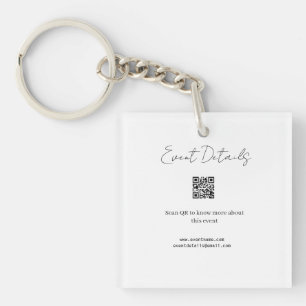 Porte-clefs détails de l'occasion de l'événement scannez QR po