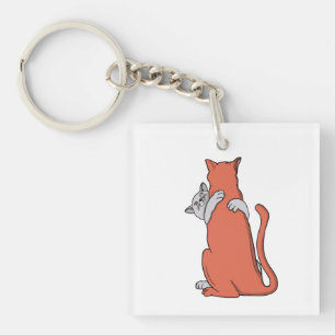 Porte-clefs Deux chats s'unissent en amitié