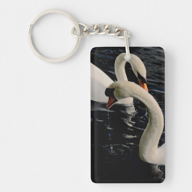 Porte-clefs Deux cygnes sur le lac (Devant)