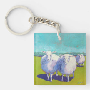 Porte-clefs Deux moutons dans le domaine