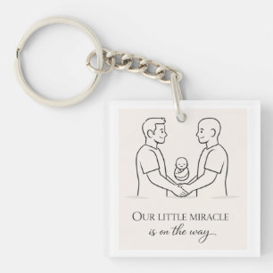 Porte-clefs Deux papas attendent un bébé - Célébration LGBTQ