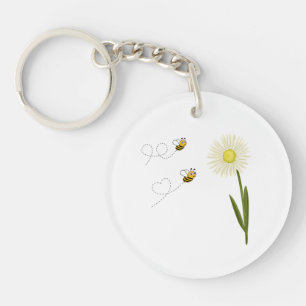Porte-clefs Deux petites abeilles mignonnes
