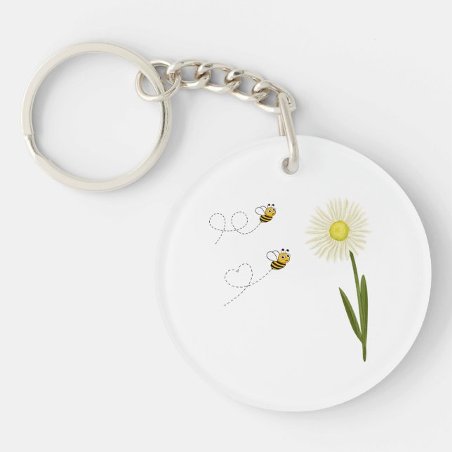 Porte-clefs Deux petites abeilles mignonnes (Devant)