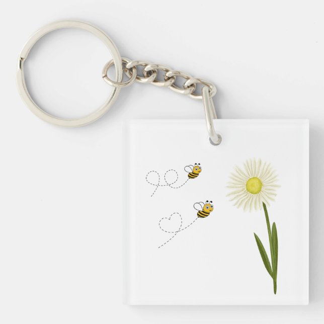 Porte-clefs Deux petites abeilles mignonnes (Devant)