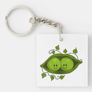 Porte-clefs Deux petits pois dans une cosse