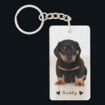 Porte-clefs Deux photos personnalisées des Coeurs mignons mode<br><div class="desc">Ce porte - clé photo amusant compte 2 modèles photo (un à l'avant et un à l'arrière), ainsi que deux modèles texte pour la personnalisation! Utilisez la même photo à l'avant et au dos ou mélangez-la un peu avec 2 photos différentes... ou peut-être aimeriez-vous présenter 2 animaux de compagnie différents...</div>